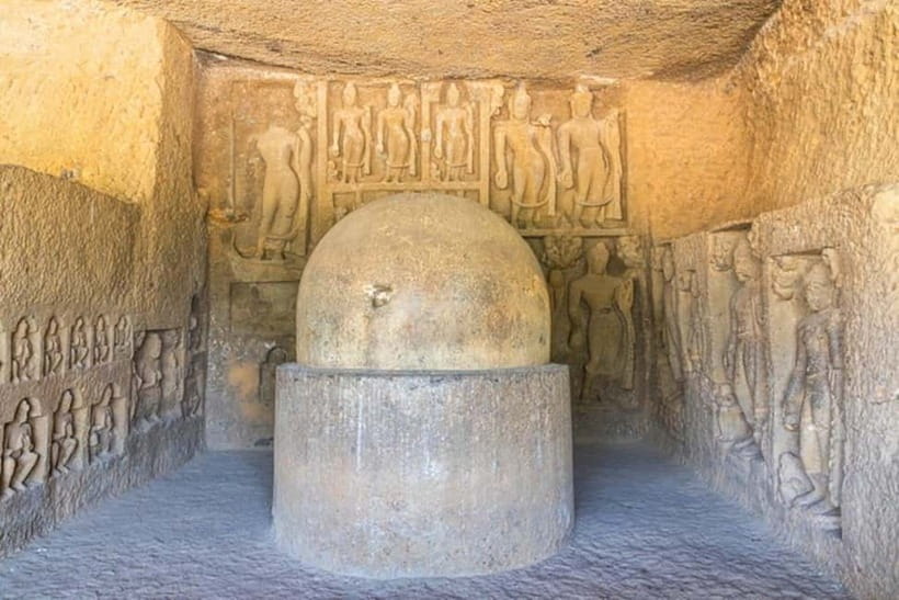 Mumbai: Buddhist Kanheri Caves with Golden Pagoda Temple - Price and overall value at $28